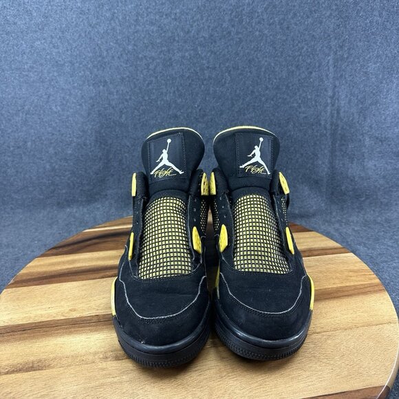 Mens Jordan 4 Retro Thunder Black And Yellow 9.5 2012 308497-008 - Picture 3 of 14